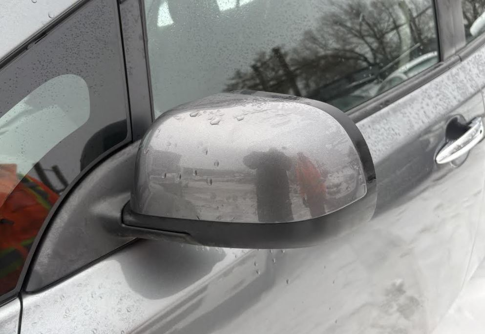 Rétroviseur extérieur gauche (côté conducteur) d'origine d'occasion, sans caméra, compatible avec Nissan Leaf 2013-2017 (références : 963024NC0C et 963741HK5B).