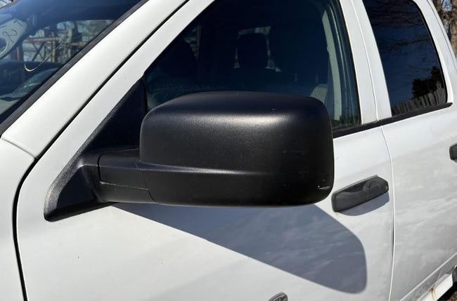 Used OEM LH Driver Door Mirror w/o Turn Signal fits 2009-2012 Dodge 1500, 2011-2012 Dodge 2500, 2011 Dodge 3500 Pickup
