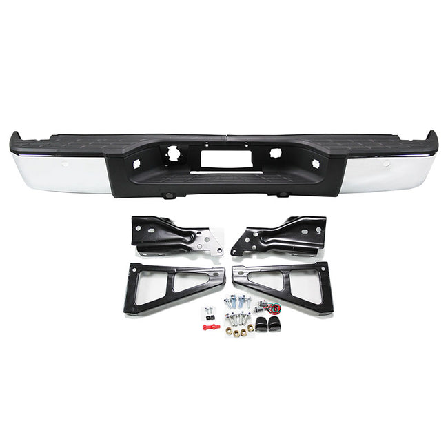 2007-2013 Chevrolet Silverado GMC Sierra 1500 New Rear Bumper Chrome Park Assist 