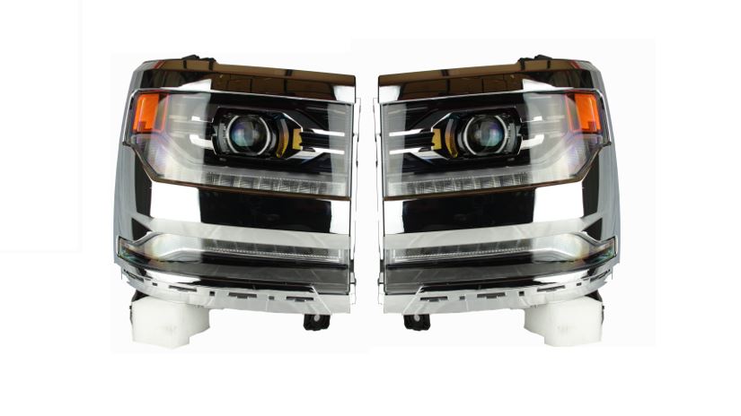 Phares à DEL chromés gauche et droit pour Chevrolet Silverado 1500 2016-2018 GM2502452 GM2503452